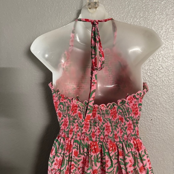 PUNK CITY PRINT Floral Halter MIDI Dress SIZE L - Picture 6 of 10